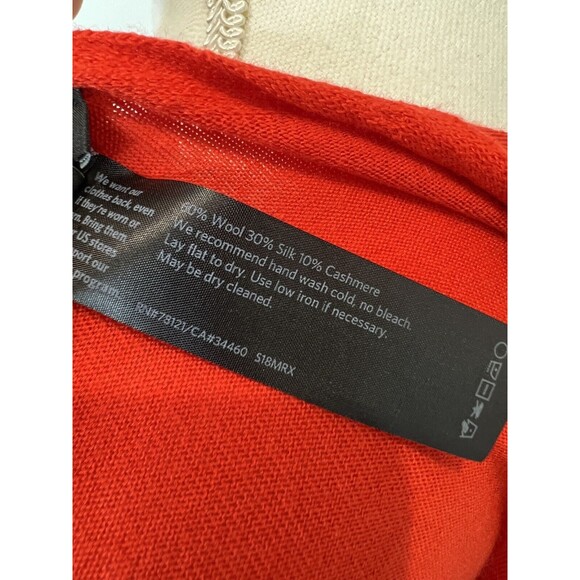 Eileen Fisher Cardigan Sz S Orange Wool Cashmere blend Knit Open-Front Sweater - Picture 7 of 9